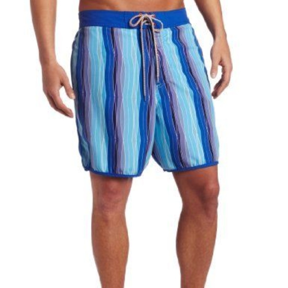 TED BAKER Men's Swim Trunks Shorts Striped NWOT